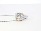 0.25 Ctw Diamond & 14k Gold Open Heart Pendant Necklace 2.9g 20 Inch Fw0826wzxdu