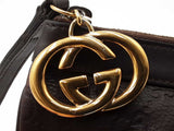 Gucci Britt Wristlet In Dark Brown Guccissima Embossed Leather Fw0826lexdu