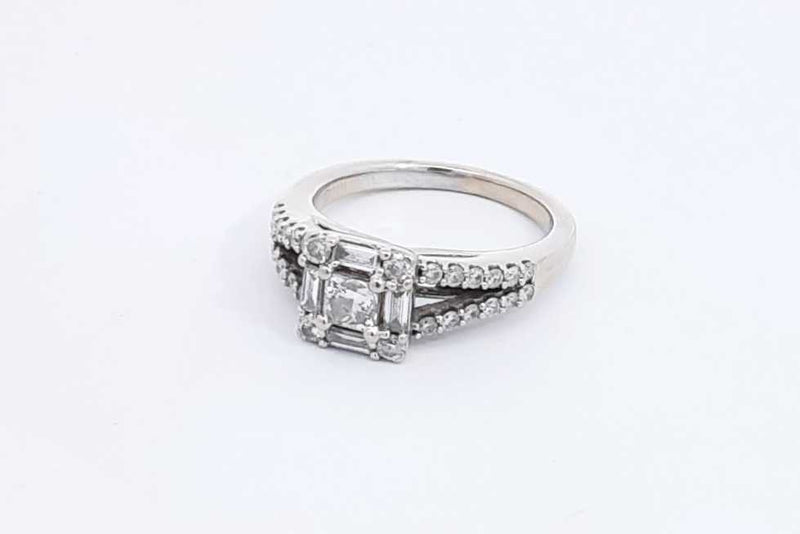 Approx. 1.24ctw Diamond Ring In 14k White Gold 4.9 Grams Size 6.5 Eb1124pxzdu