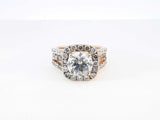 3.59 Cttw Diamond & 14k Yellow Gold Halo Ring 7.8 Grams Size 5.75 Fworxzdu