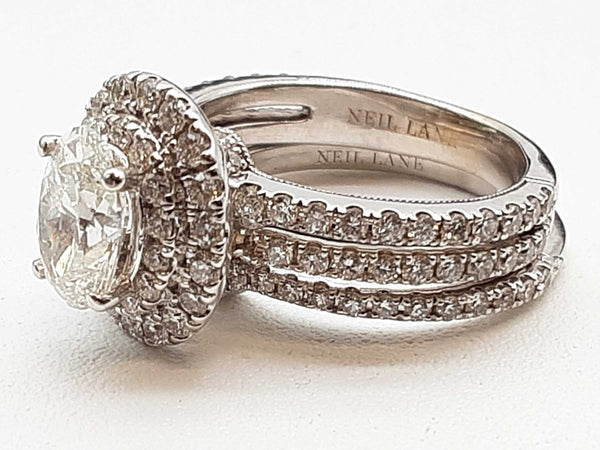 2.10 Cttw 14k White Gold 6.7g 2 Set Ring Size 4.5 Do0425lcrxde