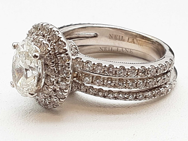 2.10 Cttw 14k White Gold 6.7g 2 Set Ring Size 4.5 Do0425lcrxde