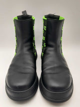 Gucci Gg Elastic Chelsea Black Neon Green Boot Size Uk 11 Mens Do1124lrxde