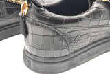 Giuseppe Zanotti Frankie Crocodile Embossed Leather Sneakers Size 43 Eb0326lxzsa
