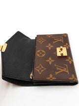 Louis Vuitton Monogram Canvas & Black Leather Pallas Wallet Eb0726oxzdu