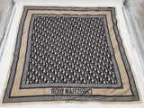 Christian Dior Oblique Dortwin Navy Blue Silk Scarf Do0126orxde