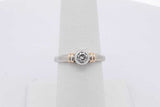 0.13ctw Diamond Bezel Set Ring In 14k White Gold 3.3 Grams Size 6.5 Eb0626orxsa