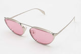 Alexander Mcqueen Am0424s Metal Sunglasses With Pink Lenses Eb0226crsa