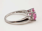 Pink Stone 10k White Gold 2.6g Ring Size 7 Do0426lxzde