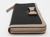 Kate Spade Hazel Court Bow Lacey Black Gray Continental Wallet Do0825pxde