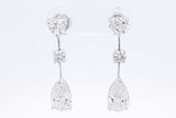 4.5ctw Lab Grown Diamond Drop Stud Earrings In 14k White Gold 3.3g Eb1224lorxdu