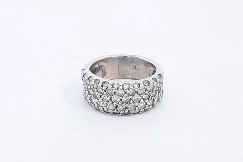 1.43ctw Diamond Ring In 14k White Gold 6.9 Grams Size 4 Eb1224wxzsa