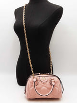 Gucci Mini Convertible Boston Bag In Pink Gg Matelassé Leather Fw1125ixzdu