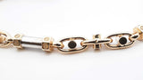 14k Two-tone Yellow & White Gold Fancy Link Bracelet 11.3g 9 Inch Fw01125irxdu