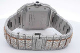 Cartier Santos Automatic 38mm Aftermarket Diamonds Stainless Steel Watch Eb1225exxzdu