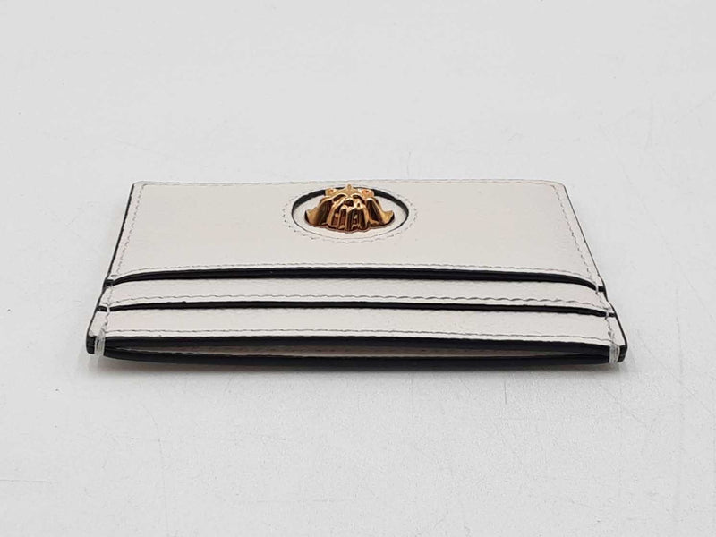 Versace La Medusa Card Holder Wallet In White Leather Fw0925exdu