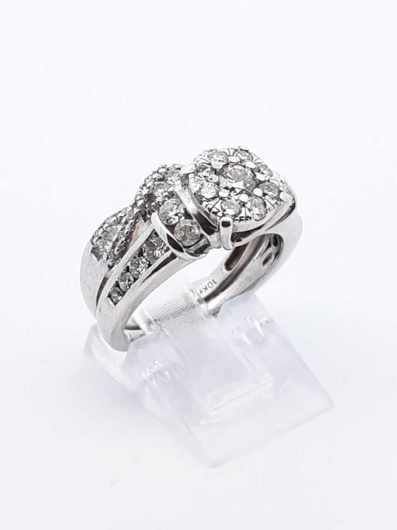 1.07 Cttw Diamond & 10k White Gold Bridal Set 8.2 Grams Size 6.5 Fw0625wrxdu