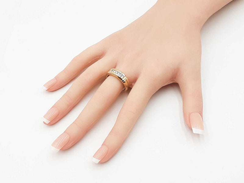 0.12 Cttw Diamond & 14k Yellow Gold Channel Ring 6.8 Grams Size 9.25 Fw0425rzxdu