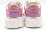 Gucci Monogram Canvas Pink & Purple Leather Platform Sneakers 38.5 Eb0126lrxsa