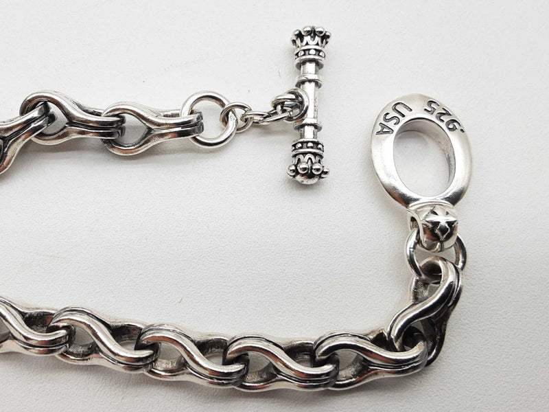 King Baby Twisted 8 Link 0.925 Silver 36.8g Link Bracelet 7.5 In Do1124wrzde