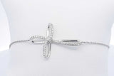 Approx. 0.20ctw Lab Grown Diamond Cross Bracelet 10k White Gold 1.7g Eb1124lpldu