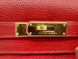 Hermes Kelly 28 Rouge Garance Clemence Gold Hardware Shoulder Bag Do0824elxzde