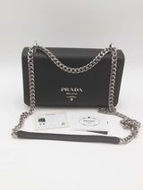 Prada Black Nylon & Saffiano Leather Shoulder Bag Eb0526clrsa