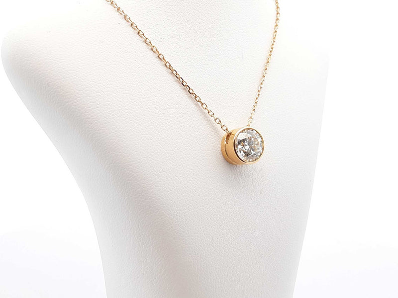 2.15 Cttw Diamond & 18k Gold Solitaire Pendant With Cert 4.6g 18 In Fw0925exzxdu