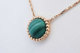 Van Cleef & Arpels Malachite Perlee Couleurs Pendant Necklace 16.5in Eb926llxzde