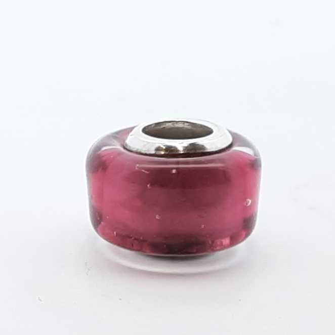 Pandora .925 Silver 2.1g Pink Murano Glass Charm Lh1025lxde