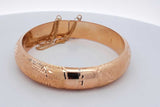 14k Yellow Gold Engraved Hinged Bangle Bracelet 22.1 Grams Eb0626oxxzdu
