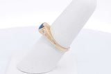 Blue Gemstone & Diamond Ring In 14k Yellow Gold 3.3 Grams Size 7 Eb0724ixsa