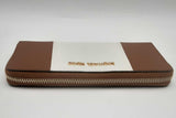 Michael Kors Brown & White Zip Around Wallet Eb0224lrsa