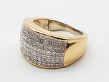 Natural Diamonds 18k Yellow Gold 14k White Gold 11.7g Ring Size 7.75 Do0726srxde