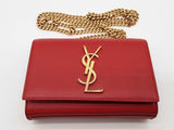 Yves Saint Laurent Ysl Kate Red Leather Chain Crossbody Bag Do0726pxzde