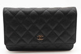 Chanel Quilted Caviar Black Leather Wallet On Chain Eb1026lxxzde