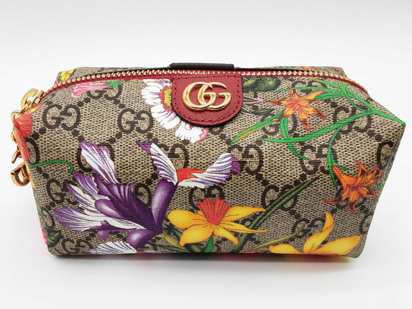 Gucci Ophidia Floral Gg Supreme Coated Canvas Cosmetic Case Do0725orxde