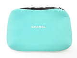 Chanel Vip Tiffany Teal Blue Neoprene Cosmetic Bag Do0225oxde