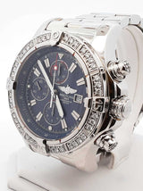 Breitling Super Avenger Chronograph Aftermarket Diamond & Stainless Steel 48mm Automatic Watch Fw1125loxzdu