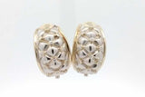 0.26cttw Diamond Quilted Omega Back Earrings 14k Gold 20.2 Grams Eb0926lopxsa