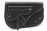 Christian Dior Black Leather Saddle Bag Eb0426erxsa