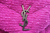 Yves Saint Laurent Quilted Pink Tweed Lou Lou Puffer Shoulder Bag Eb1225rcrdu