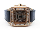 Santos De Cartier 100 Chronograph 10.06 Cttw Diamond & 18k Yellow Gold 41mm Automatic Watch 239 Grams Fw0825rxzxdu