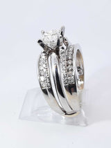 1.96 Cttw Diamond & 14k White Gold Bridal Set 8.5 Grams Size 7 Fw0724ozxzdu