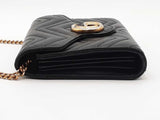 Gucci Gg Marmont Mateless Wallet On Chain Black Aa0426lozsa