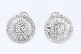 2.92ctw Diamond Stud Omega Back Earrings In 18k White Gold 4.9 Grams Eb1025exzdu