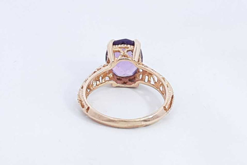 Purple Gemstone Ring In 14k Yellow Gold 3.8 Grams Size 7.25 Eb0724llxsa