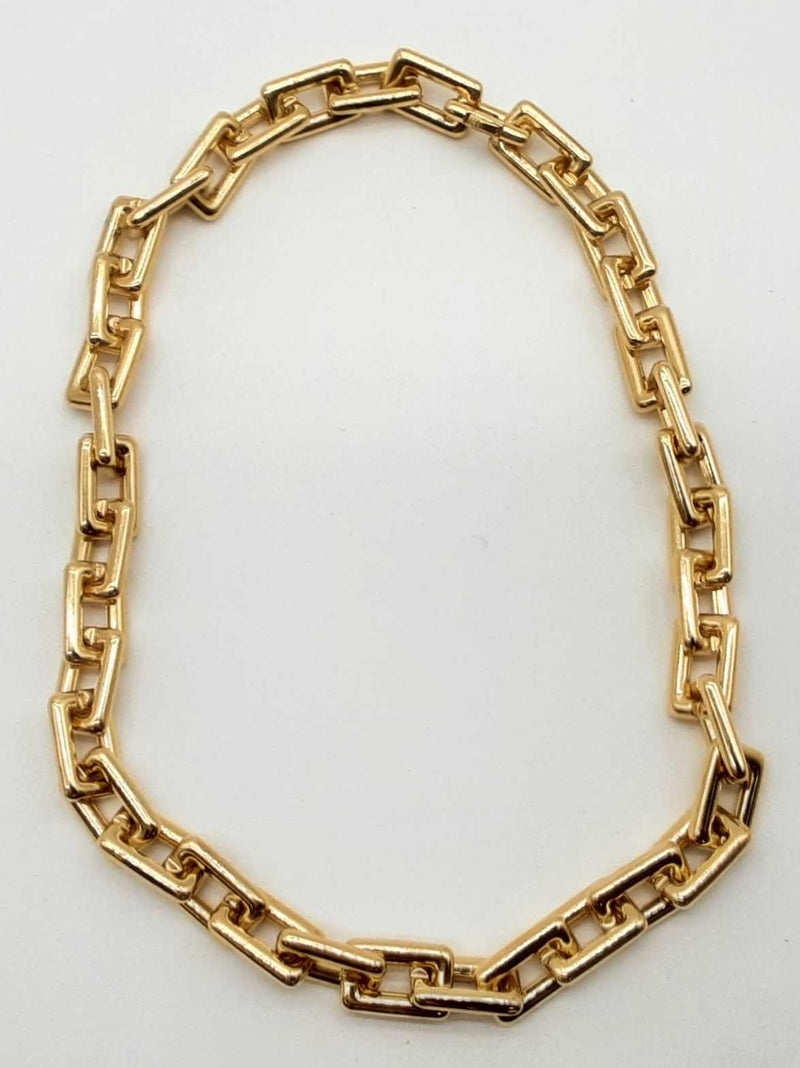 18k Yellow Gold 45.4g 16in 10mm Chunky Square Chain Lh1124oxzxde