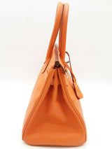 Hermes Birkin 30 Orange Epsom Palladium Handbag Do0325lxzxzde