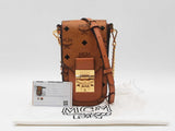 Mcm Patricia Crossbody Phone Case In Cognac Visetos Coated Canvas Fw0526lrzdu